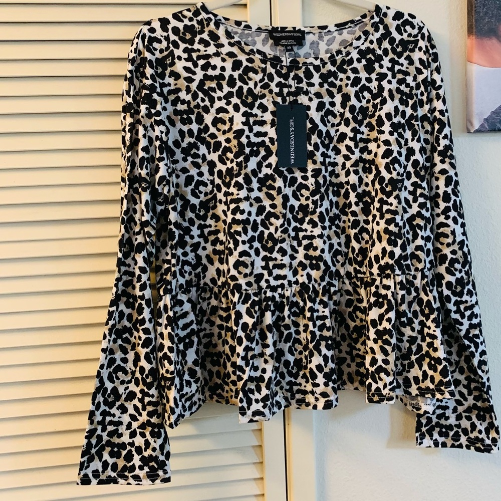 Leopard print long sleeves top - Picture 2 of 9